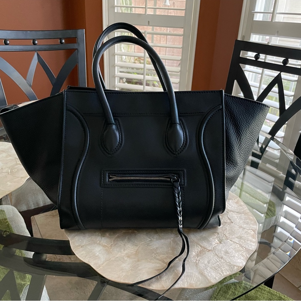 Black Celine Phantom Tote